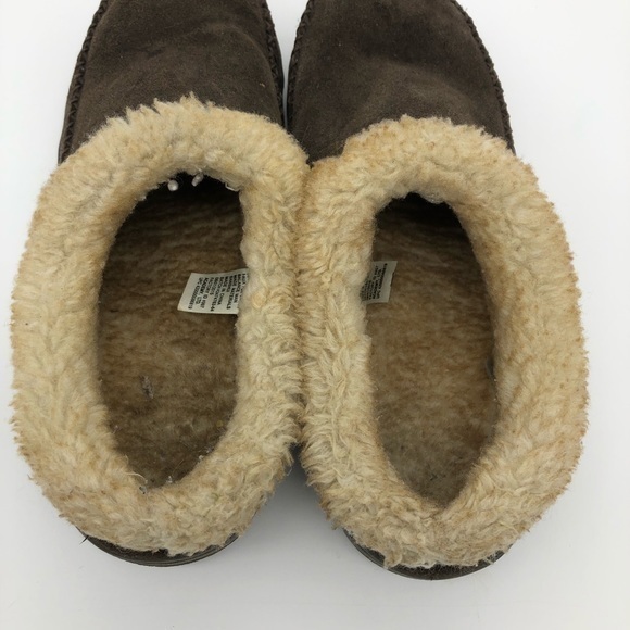 Magellan Men’s Brown Microsuede Faux Fur Lined Insulated Slippers Men’s Size 8 - Picture 9 of 12